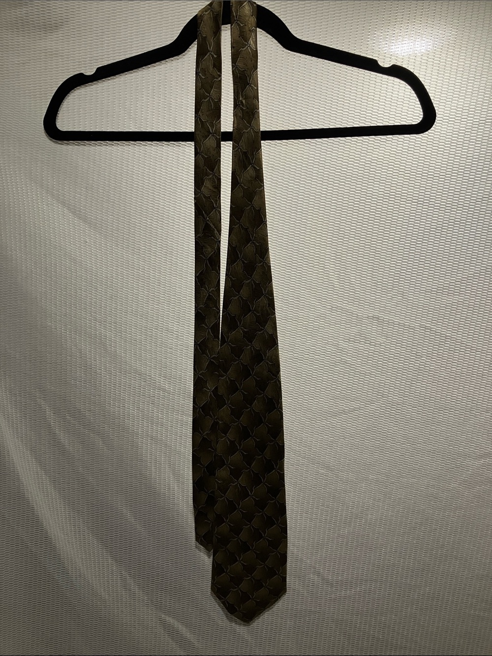 Olive Green Geometric Men's Tie